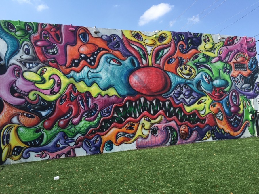 Kenny Scharf's Graffiti Wall in Wynwood Walls, Miami