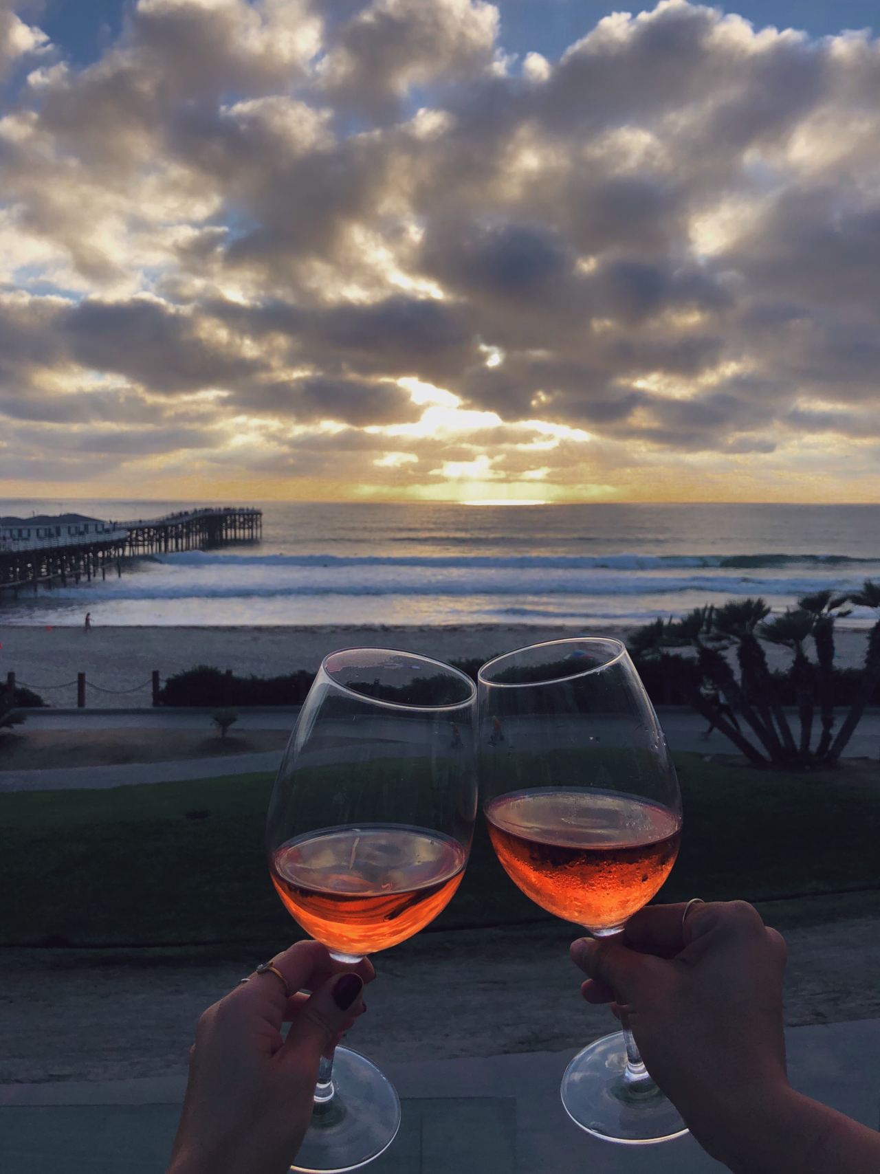 Happy Hour Rosé and sunset at JRDN Tower23 Hotel San Diego