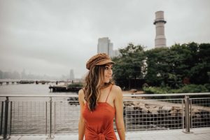 Fall 2018 Hat Trend Urban Outfitters Fisherman’s Cap Majorelle Dress in Brooklyn